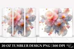 Abstract Watercolor Shiny Begonia, High-Res 20 Oz Tumbler Product Image 1