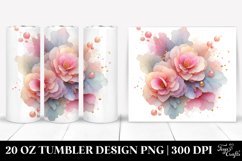 Abstract Watercolor Shiny Begonia, High-Res 20 Oz Tumbler Product Image 1