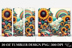 Colorful Retro with Sunflowers | 20 oz Tumbler Product Image 1