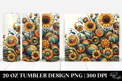Colorful Retro with Sunflowers | 20 oz Tumbler Product Image 1
