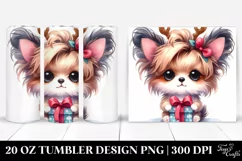 Crazy Baby Papillon with Reindeer Horns, PNG Product Image 1
