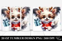 Baby Papillon with Reindeer Horns PNG Product Image 1