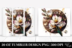 Detailed Stained Freesia Watercolor Splash | 20 Oz Tumbler Product Image 1