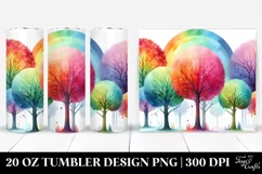 Rainbow Trees Watercolor | 20 Oz Tumbler Product Image 1
