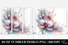Abstract Watercolor Orchid, High-Res 20 Oz Tumbler Product Image 1