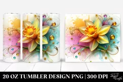 Colorful Daffodil White Background | 20 Oz Tumbler Product Image 1