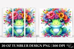 Baby Frog with Floral Crown, Transparent 20 Oz Tumbler Product Image 1