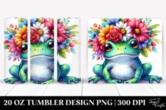 Baby Frog with Floral Crown, Transparent 20 Oz Tumbler Product Image 1