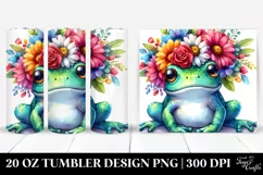 Baby Frog with Floral Crown, Transparent 20 Oz Tumbler Product Image 1
