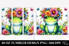 Baby Frog with Floral Crown, Transparent 20 Oz Tumbler Product Image 1