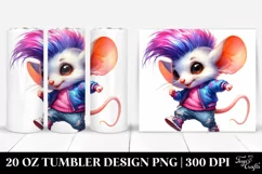 Cute Baby Mouse Dancing, Transparent 20 Oz Tumbler Product Image 1