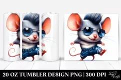 Baby Mouse Contemporary Art, Transparent 20 Oz Tumbler Product Image 1