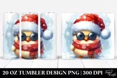 Cute Watercolor Chicken with Santa Hat 20 Oz Tumbler Product Image 1