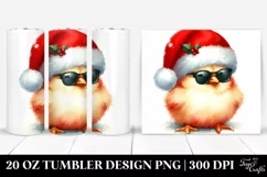 Cute Watercolor Chicken with es 20 Oz Tumbler Product Image 1