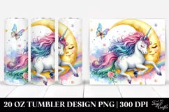 Magical Unicorn Smiling Moon | 20 Oz Tumbler Product Image 1