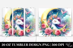 Magical Unicorn Smiling Moon | 20 Oz Tumbler Product Image 1