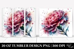 20 Oz Tumbler Sublimation | Shiny Watercolor Carnation | Product Image 1