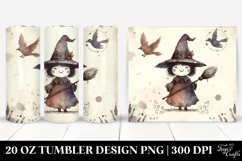 Vintage Funny Witch Watercolor Image | 20 oz Tumbler Product Image 1