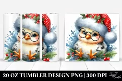 Cute Watercolor Chicken with es Clipart Product Image 1