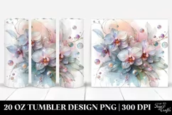 Abstract Orchid Clipart, Transparent 20 Oz Tumbler Product Image 1