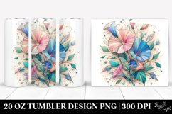 Abstract Watercolor Morning Glory Stained , High-Res 20 Oz Product Image 1