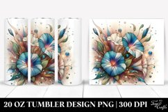 Abstract Watercolor Morning Glory Stained , High-Res 20 Oz Product Image 1