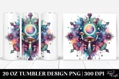 Magical Celestial Mushroom Clipart, High-Res 20 Oz Tumbler Product Image 1