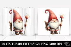 Funny Whimsical Gnome Clipart, Transparent 20 Oz Tumbler Product Image 1