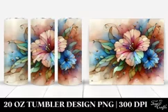 Abstract Watercolor Impatiens Stained , High-Res 20 Oz Product Image 1