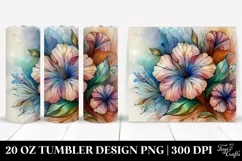Abstract Watercolor Impatiens Stained , High-Res 20 Oz Product Image 1