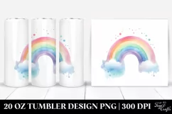 Simple Pastel Rainbow Clipart, Transparent 20 Oz Tumbler Product Image 1