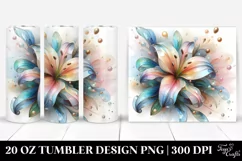 Abstract Pastel Shiny Lily | 20 oz Tumbler Product Image 1
