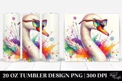 Quirky Swan Artistic Style. 20 oz Tumbler Design Product Image 1