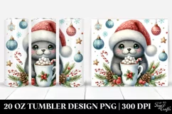 cute Seal with Hot Cocoa Watercolor Product Image 1