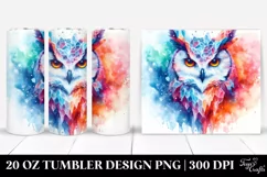 Vibrant Abstract Owl Ice | 20 oz Tumbler Product Image 1