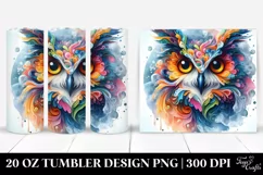 Vibrant Abstract Owl Ice | 20 oz Tumbler Product Image 1