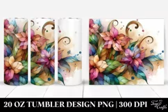 Abstract Watercolor Impatiens Stained , High-Res 20 Oz Product Image 1