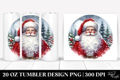 Round Christmas Santa Image | 20 oz Tumbler Product Image 1