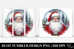 Round Christmas Santa Image | 20 oz Tumbler Product Image 1
