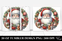 Round Christmas Santa Image | 20 oz Tumbler Product Image 1