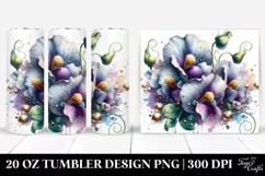 20 Oz Tumbler Sublimation | Glossy Sweet Pea | Watercolor Product Image 1