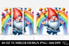 Watercolor Gnome Dancing Rainbow Tumbler Product Image 1