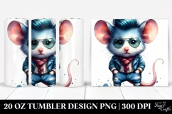 Baby Mouse Contemporary Art, Transparent 20 Oz Tumbler Product Image 1