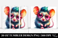 Baby Mouse Contemporary Art, Transparent 20 Oz Tumbler Product Image 1