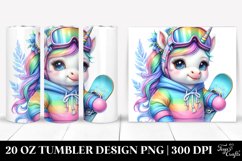 Baby Unicorn Snowboarder. 20 oz Tumbler Design Product Image 1