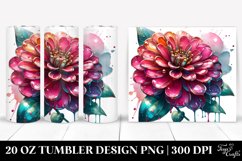 20 Oz Tumbler Sublimation | Glossy Zinnia | Watercolor Product Image 1