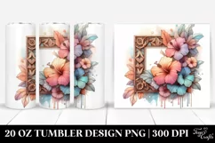 Wooden Hibiscus 20 Oz Tumbler Product Image 1