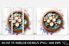 Wooden Small Stained Cherry Blossom | 20 Oz Tumbler Product Image 1