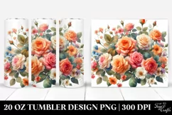 Colorful Lion with Roses Watercolor Clipart Product Image 1