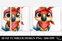 Funny Parrot with Bandana, Transparent 20 Oz Tumbler Product Image 1